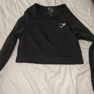 Black gymshark crop top long sleeve